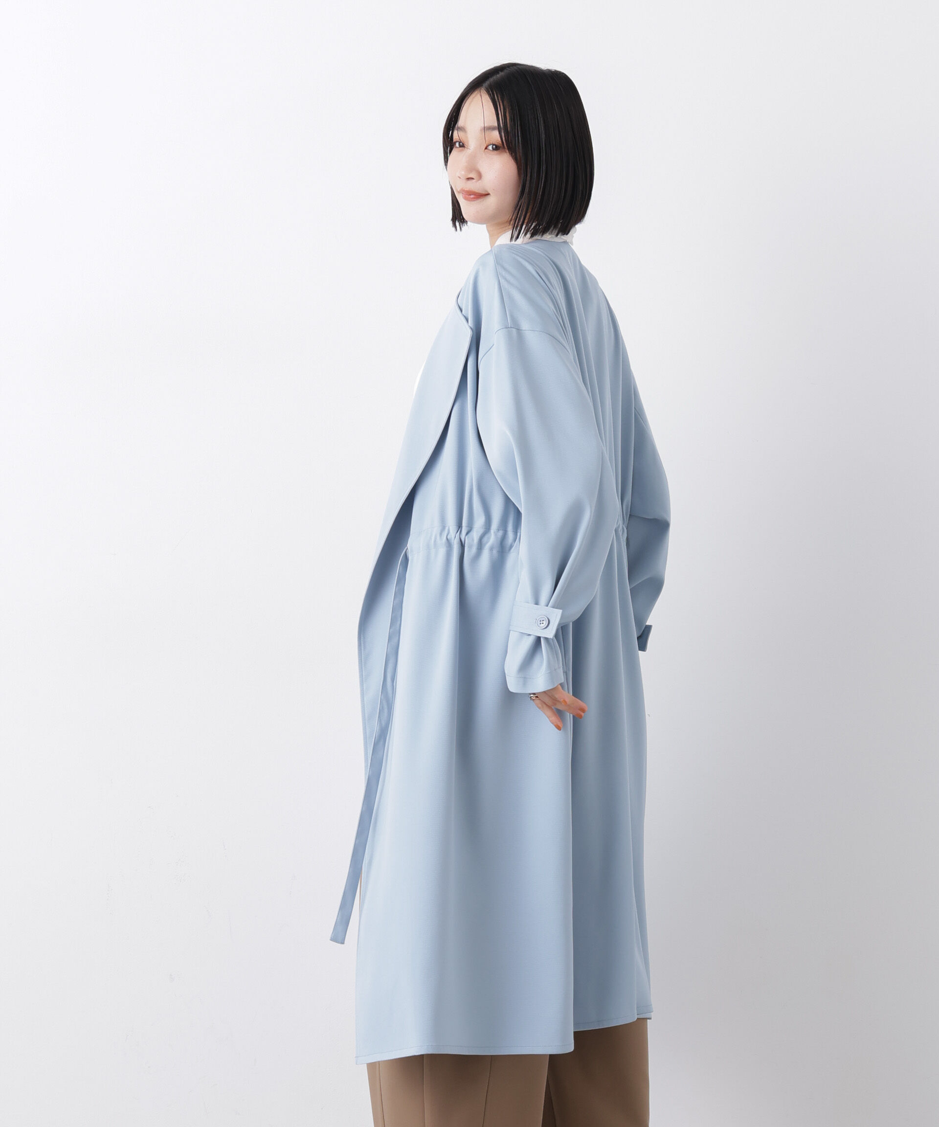 nano･universe「撥水&花粉ガード ドロストノーカラーコート」|その他|