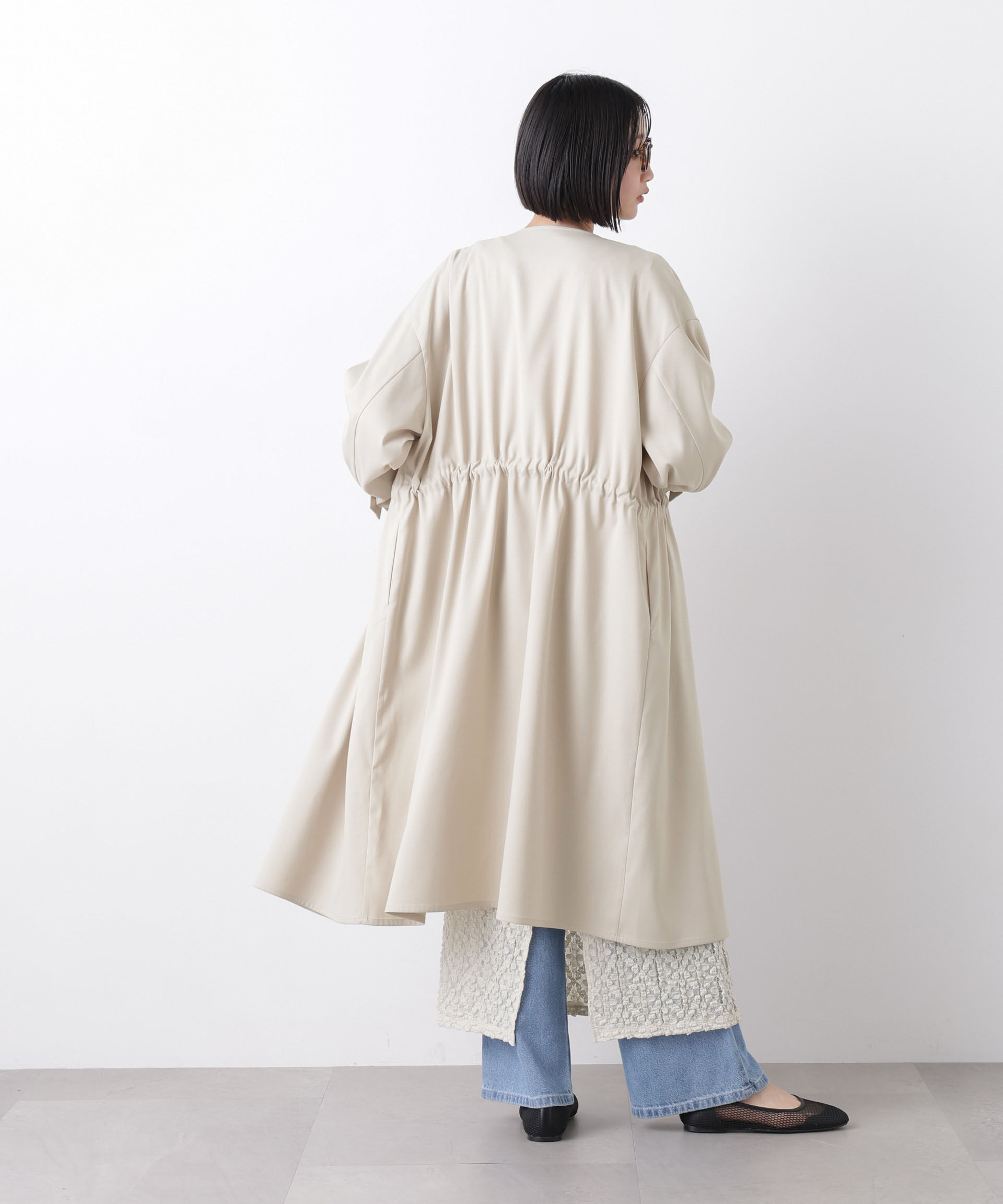 nano･universe「撥水&花粉ガード ドロストノーカラーコート」|その他|