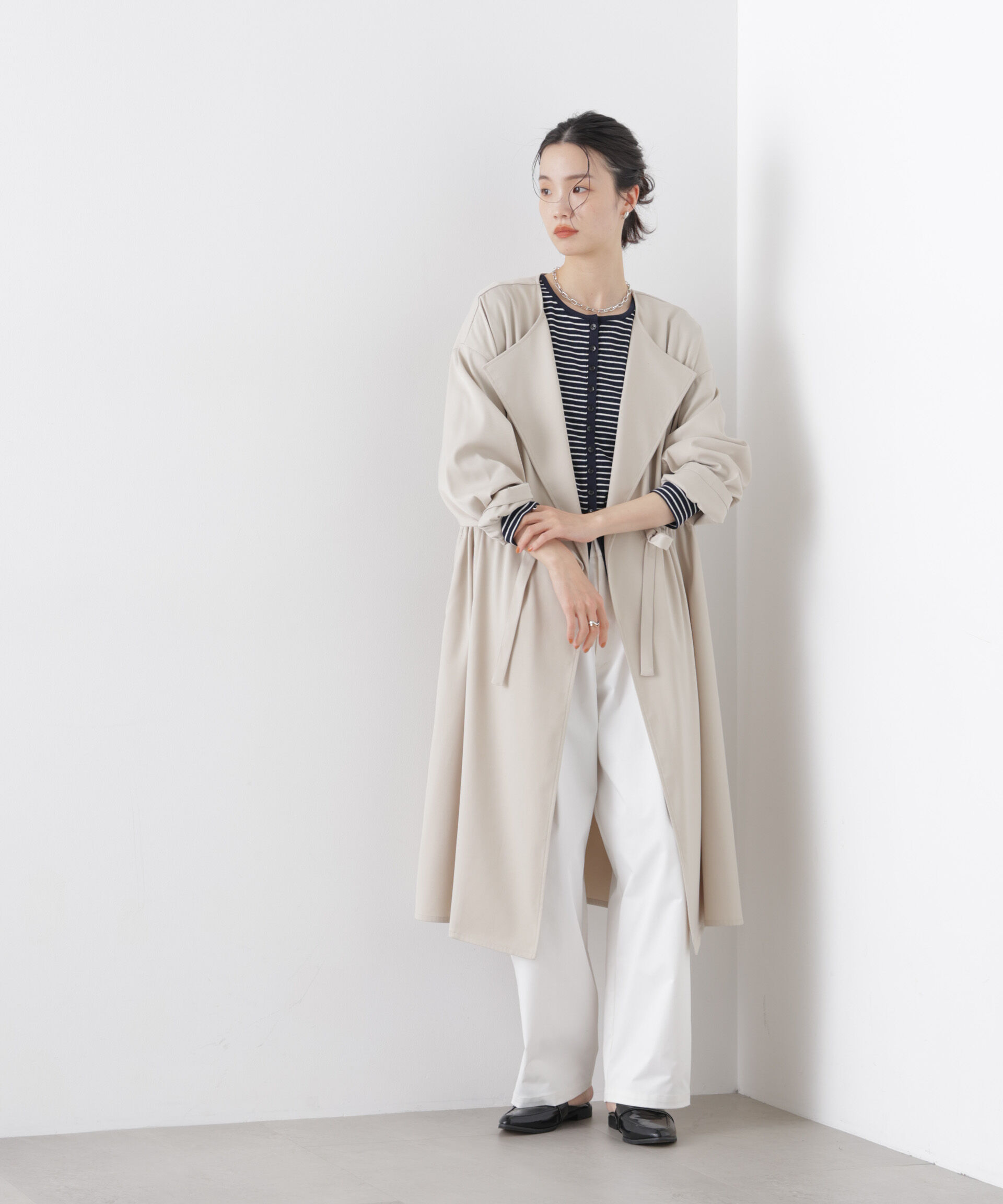 nano･universe「撥水&花粉ガード ドロストノーカラーコート」|その他|