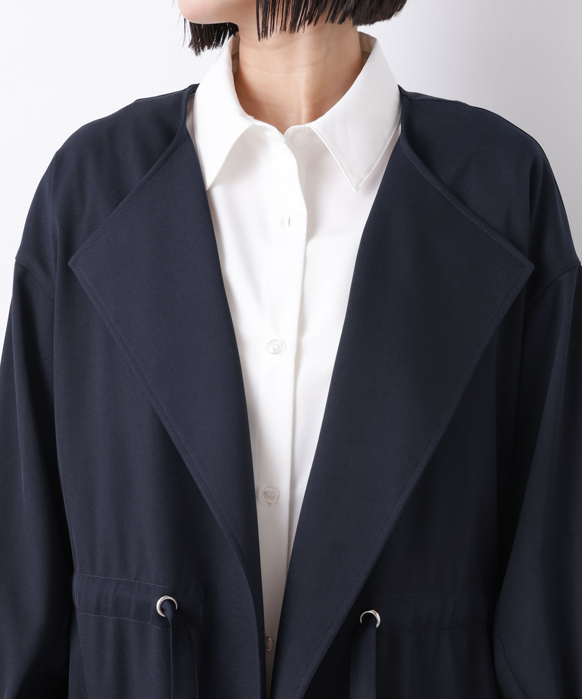 nano･universe「撥水&花粉ガード ドロストノーカラーコート」|その他|