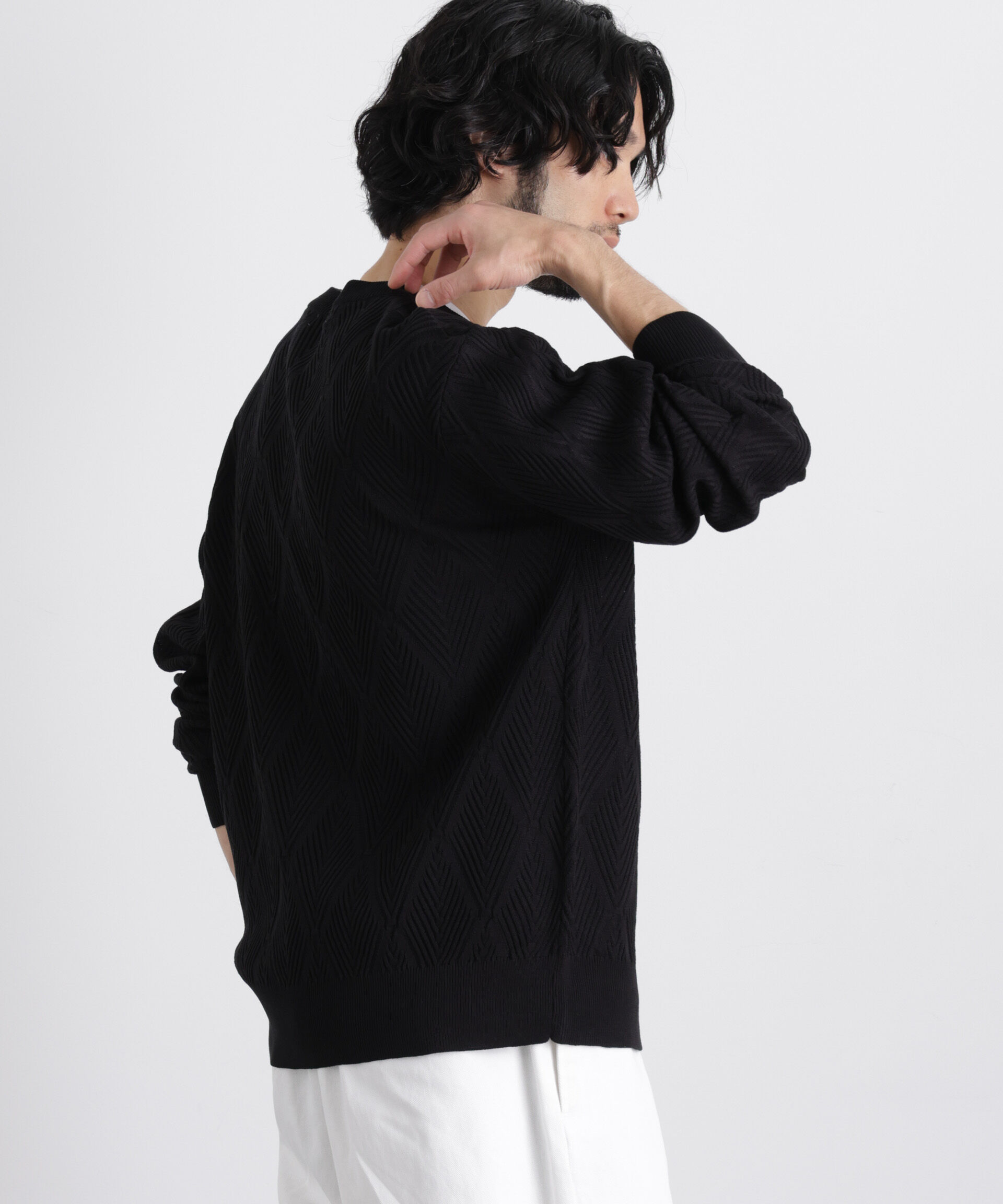 nano･universe「ハイツイストテクスチャーニット」|ニット・セーター|