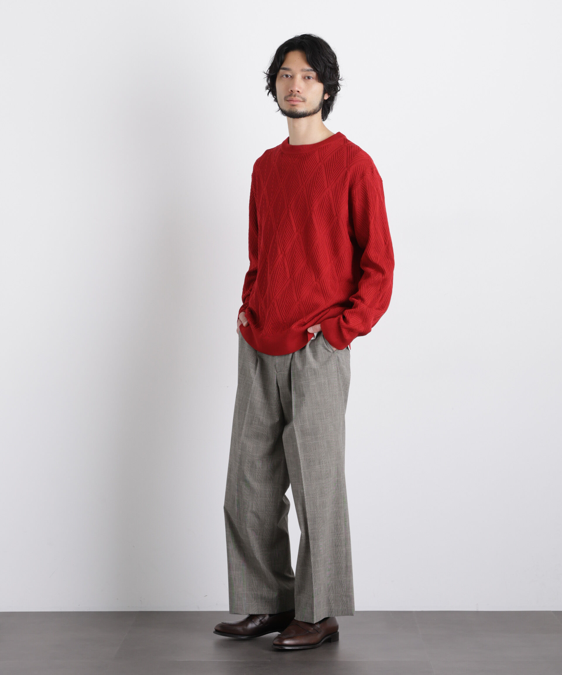 nano･universe「ハイツイストテクスチャーニット」|ニット・セーター|