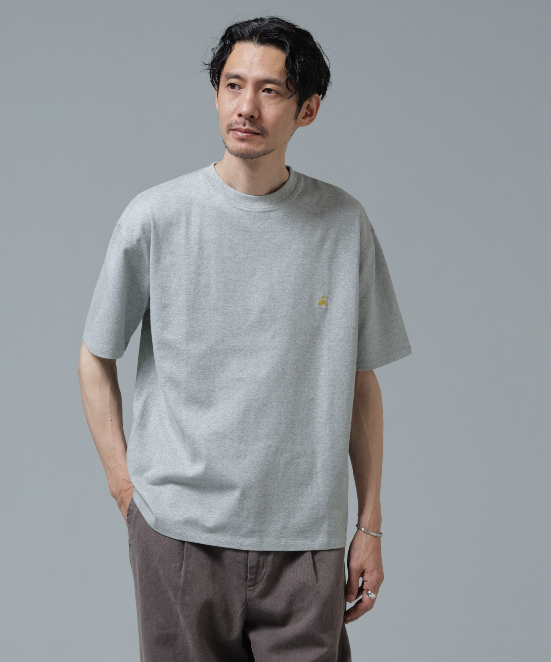 nano･universe「｢Brooks Brothers別注｣Anti Soaked(R) 汗染み防止 ｸﾙｰﾈｯｸ ﾋﾞｯｸﾞｼﾙ  」|Tシャツ・カットソー|