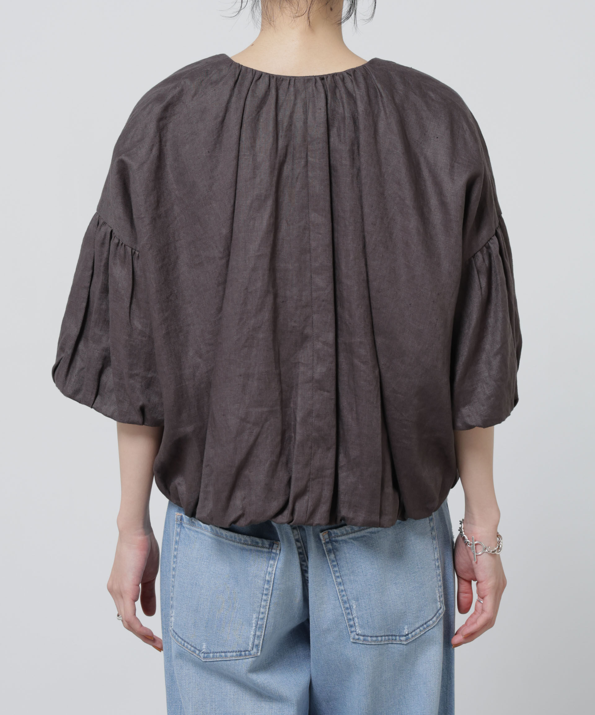 nano･universe「European Flax ギャザーバルーンブルゾン(セットアップ可)」|テーラードジャケット|