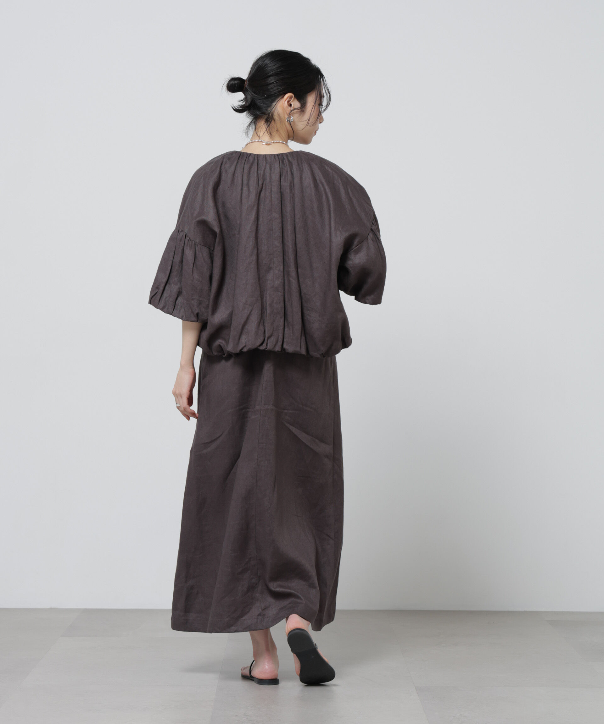 nano･universe「European Flax ギャザーバルーンブルゾン(セットアップ可)」|テーラードジャケット|