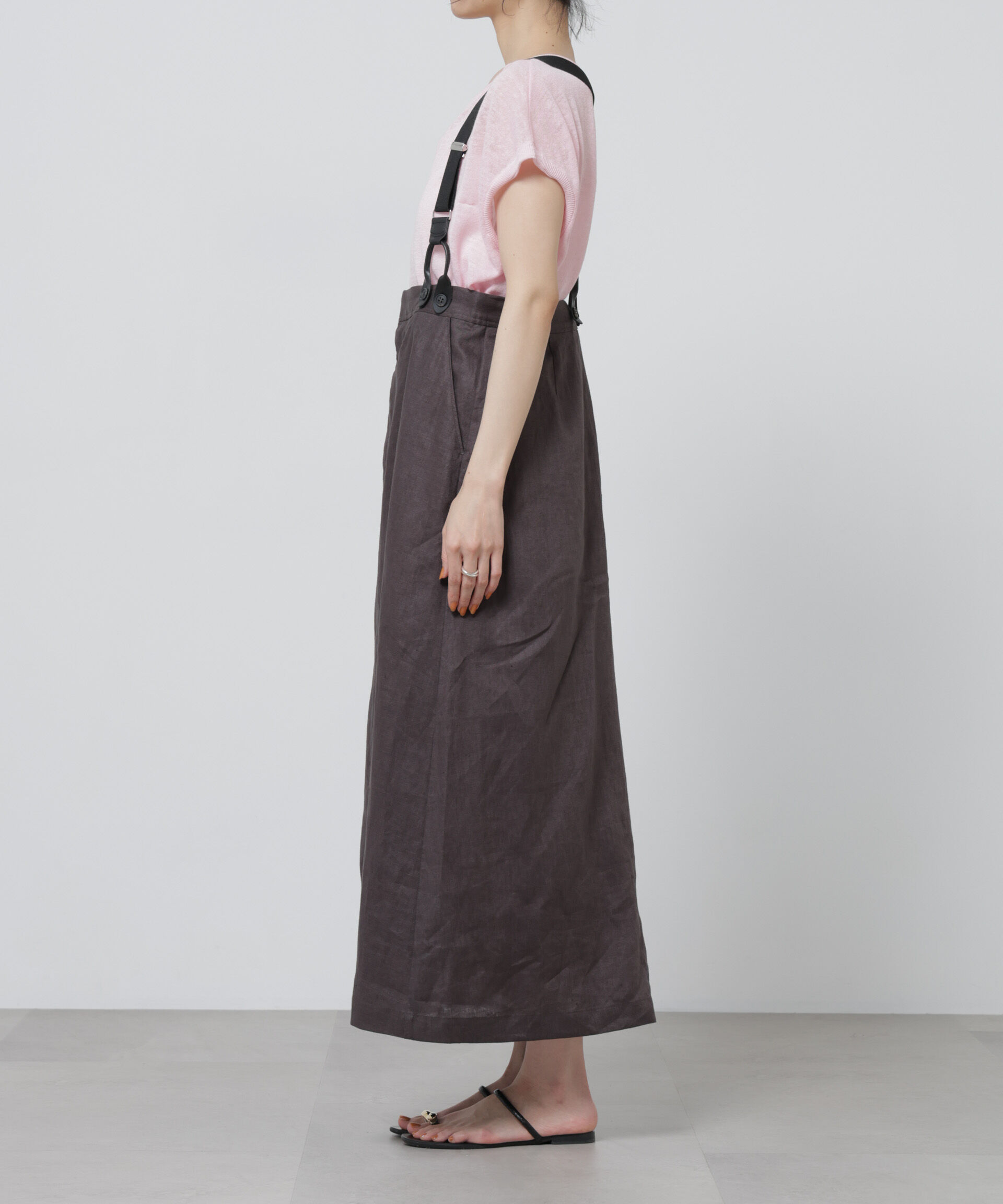 nano･universe「European Flax サスペンダー付きスカート(セットアップ可)」|スカート|