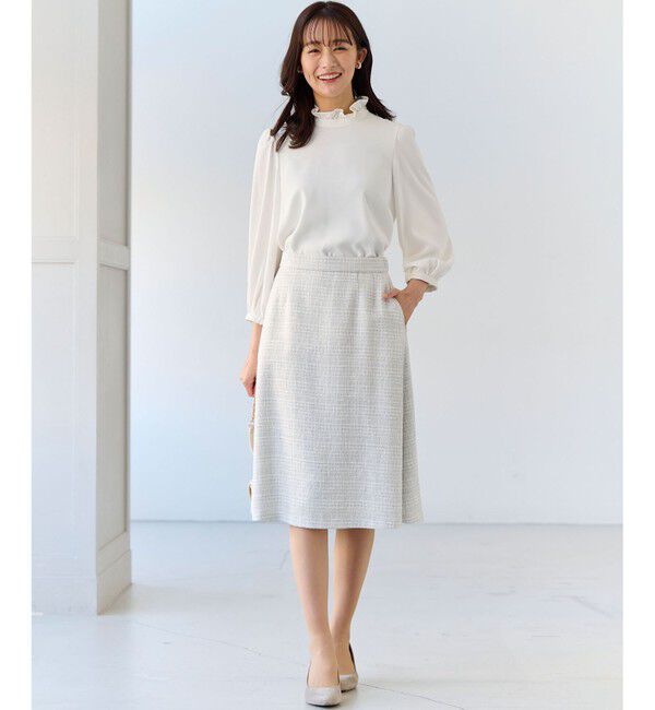 組曲「【KUMIKYOKU NAVY】ジョーゼットシフォン スタンドフリルブラウス」|シャツ・ブラウス|