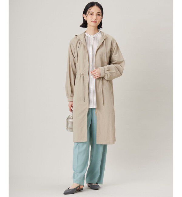 自由区「【撥水加工・UVケア・洗える】ライトグログランフーデッド コート」|ミリタリー・モッズコート|