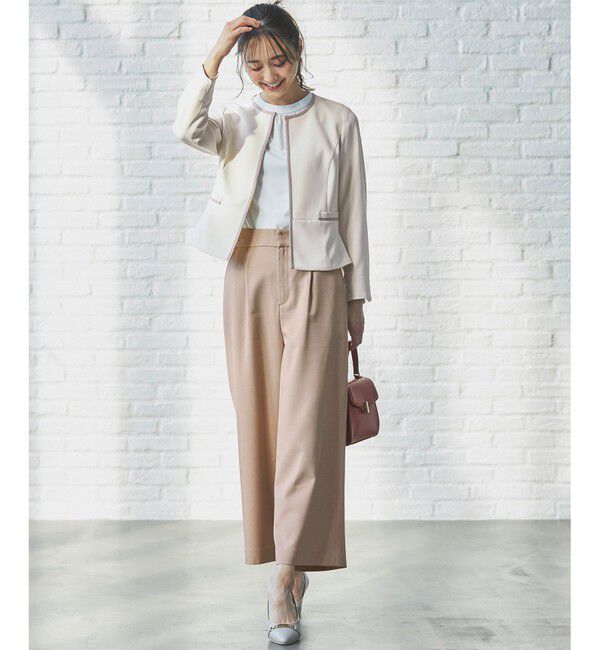 ANY SIS「【洗える】バイカラードビー ジャケット」|ノーカラージャケット|