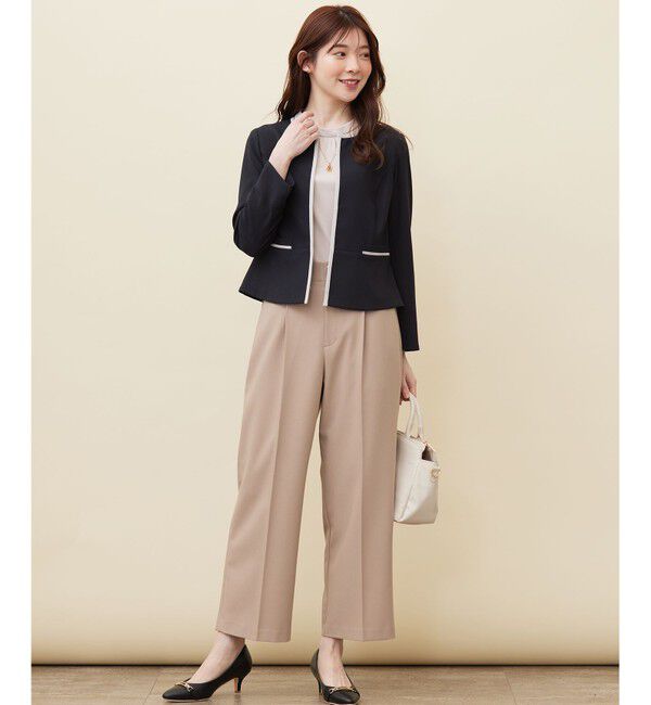 ANY SIS「【洗える】バイカラードビー ジャケット」|ノーカラージャケット|