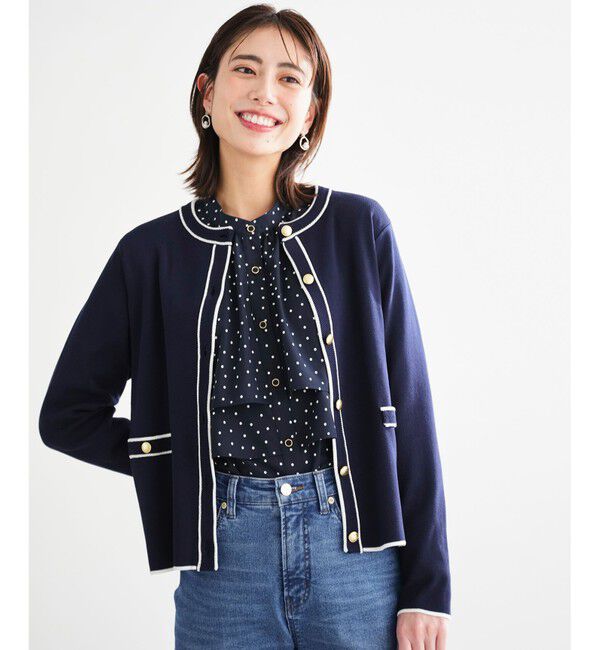 ANY SIS「【花粉リリース】ラインポイント カーディガン」|カーディガン|