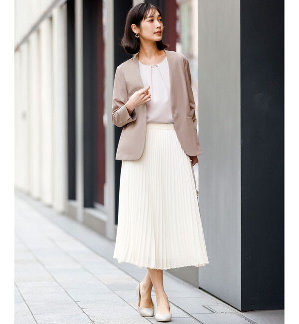 ANY SIS「スマートビューティストレッチカラーレス ジャケット」|ノーカラージャケット|