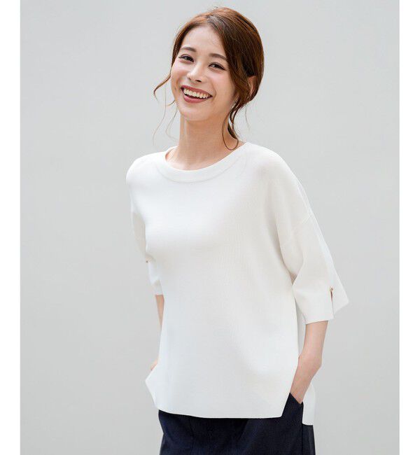 ANY SIS「【アイスタッチ】ボートネックニット プルオーバー」|ニット・セーター|オフ
