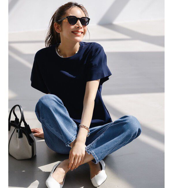 ANY SIS「【アイスタッチ】フレンチスリーブ ニット」|ニット・セーター|ネイビー