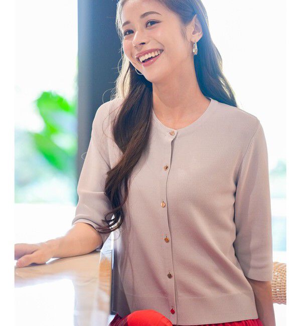 ANY SIS「【アイスタッチ】ハーフスリーブ カーディガン」|カーディガン|ライトグレー