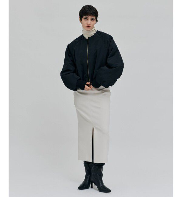 BEIGE,「NIQUET / ノーカラーブルゾン」|ブルゾン・スタジャン|