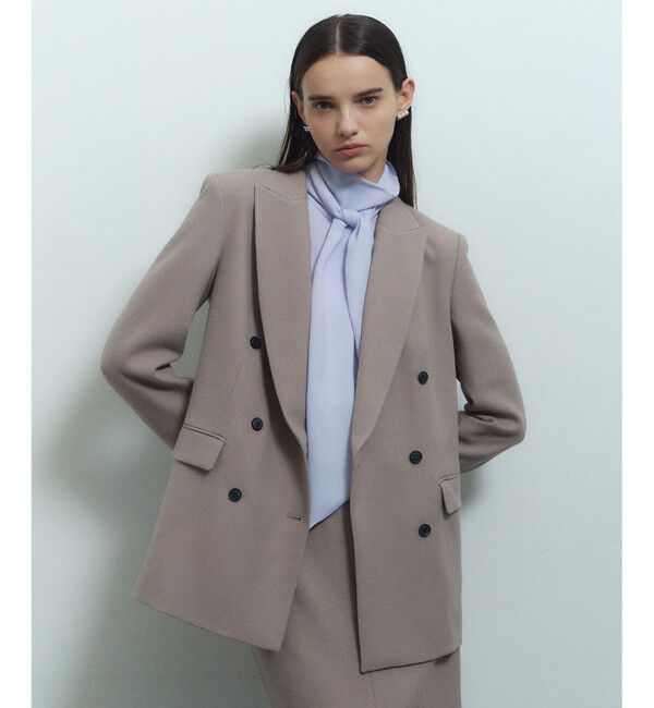 BEIGE,「【VERY NaVY12月号掲載】BUNNELL / ウールダブルブレストジャケット」|テーラードジャケット|L.Taupe