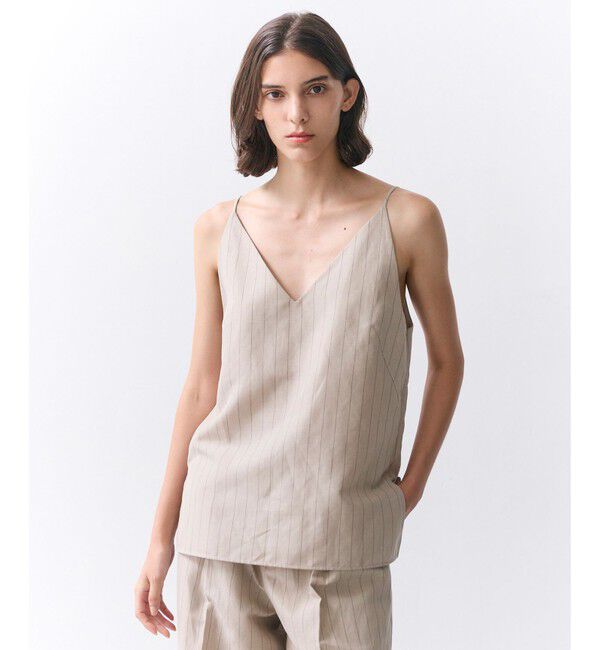 BEIGE,「ERYTH / リネンストライプ キャミソール」|シャツ・ブラウス|Flax &times; Bordeaux