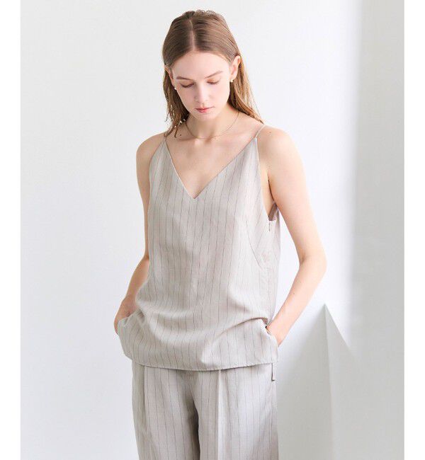BEIGE,「ERYTH / リネンストライプ キャミソール」|シャツ・ブラウス|