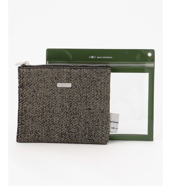 GRACE CONTINENTAL「Fabricフラットポーチ-AW」|ポーチ|