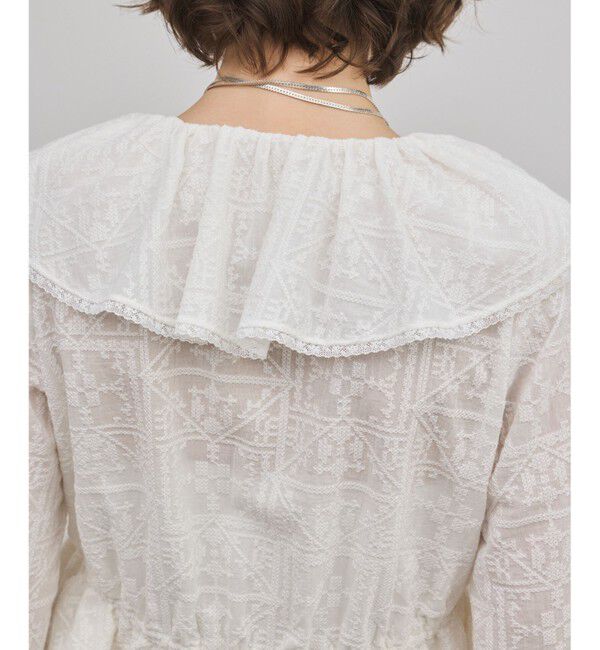 GRACE CONTINENTAL「エンブロイダリーフリルブラウス」|シャツ・ブラウス|