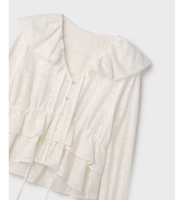 GRACE CONTINENTAL「エンブロイダリーフリルブラウス」|シャツ・ブラウス|