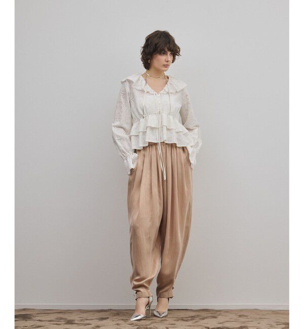 GRACE CONTINENTAL「エンブロイダリーフリルブラウス」|シャツ・ブラウス|