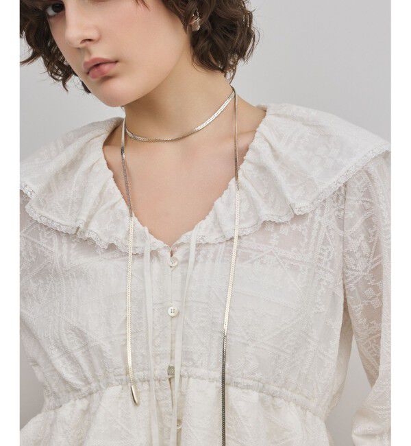 GRACE CONTINENTAL「エンブロイダリーフリルブラウス」|シャツ・ブラウス|