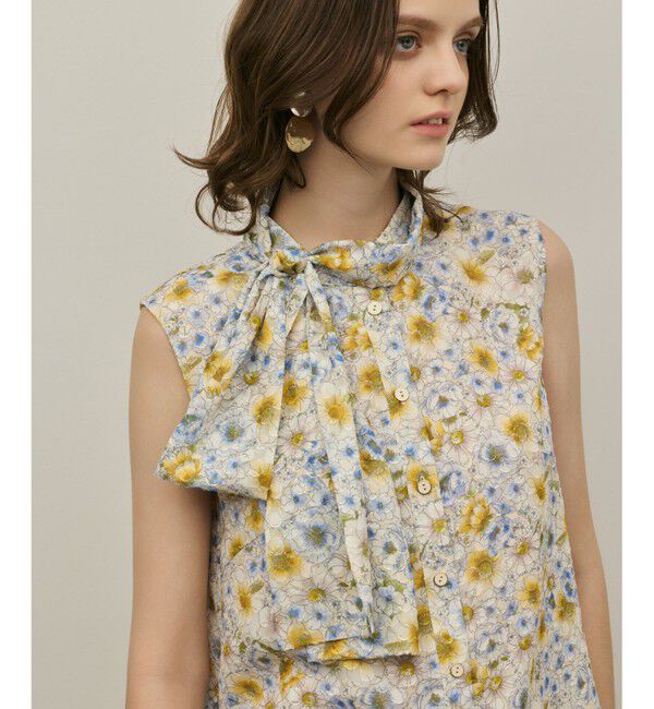 GRACE CONTINENTAL「シアーフラワープリントジャガードブラウス」|シャツ・ブラウス|