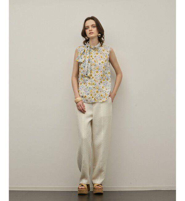 GRACE CONTINENTAL「シアーフラワープリントジャガードブラウス」|シャツ・ブラウス|