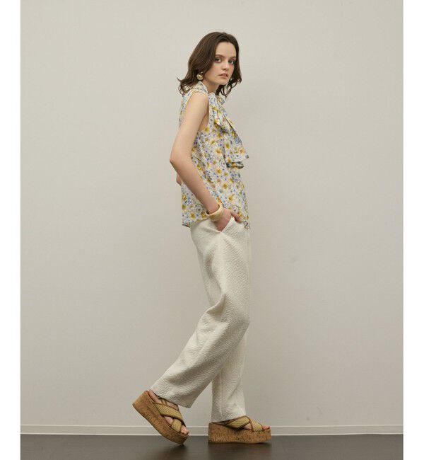 GRACE CONTINENTAL「シアーフラワープリントジャガードブラウス」|シャツ・ブラウス|