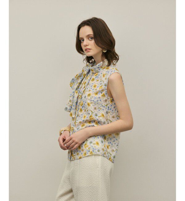 GRACE CONTINENTAL「シアーフラワープリントジャガードブラウス」|シャツ・ブラウス|