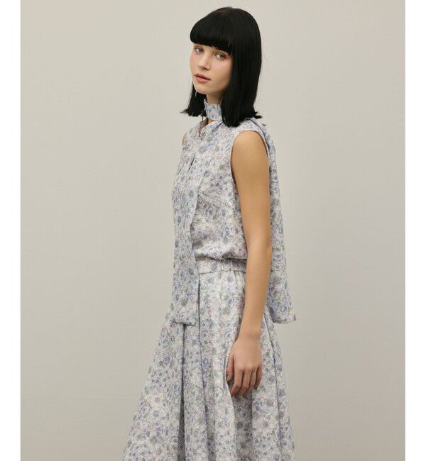 GRACE CONTINENTAL「シアーフラワープリントジャガードブラウス」|シャツ・ブラウス|