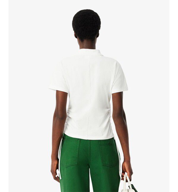 LACOSTE「サイドシームギャザー ドロストコード キモノスリーブポロシャツ」|ポロシャツ|