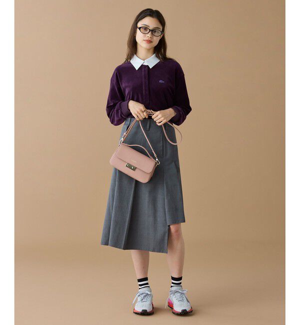 LACOSTE「シャンゼリゼ レザーショルダーバッグ / ハンドバッグ」|ハンドバッグ|