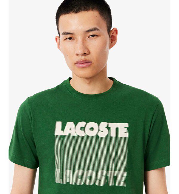 LACOSTE「グラフィカルブランドネームロゴウルトラドライTシャツ」|Tシャツ・カットソー|
