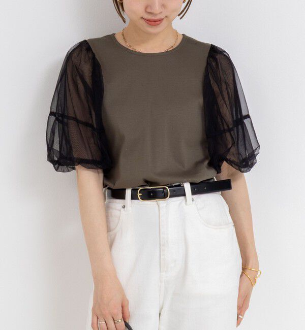 NOLLEY'S「バルーンスリーブプルオーバーカットソー」|Tシャツ・カットソー|チャコールグレー