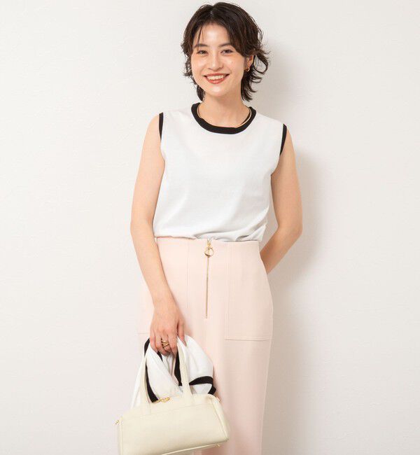 NOLLEY'S sophi「《アンサンブル対応/手洗い可能》綿ポリノースリーブプルオーバーニット」|ニット・セーター|