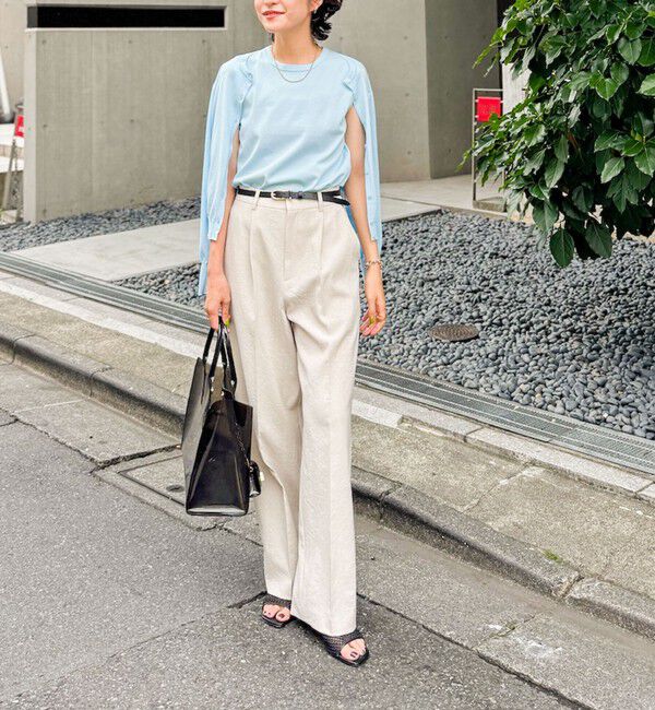 NOLLEY'S sophi「《アンサンブル対応/手洗い可能》綿ポリノースリーブプルオーバーニット」|ニット・セーター|