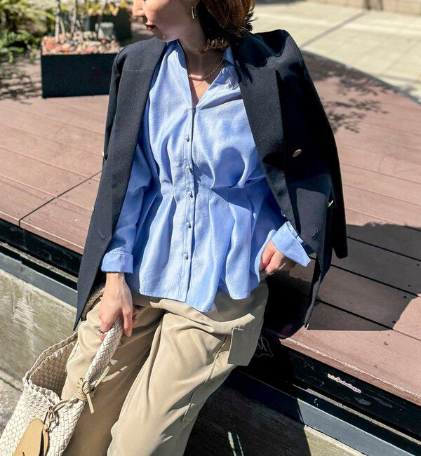 NOLLEY'S「ウォッシャブルパール釦スキッパータックブラウス」|シャツ・ブラウス|