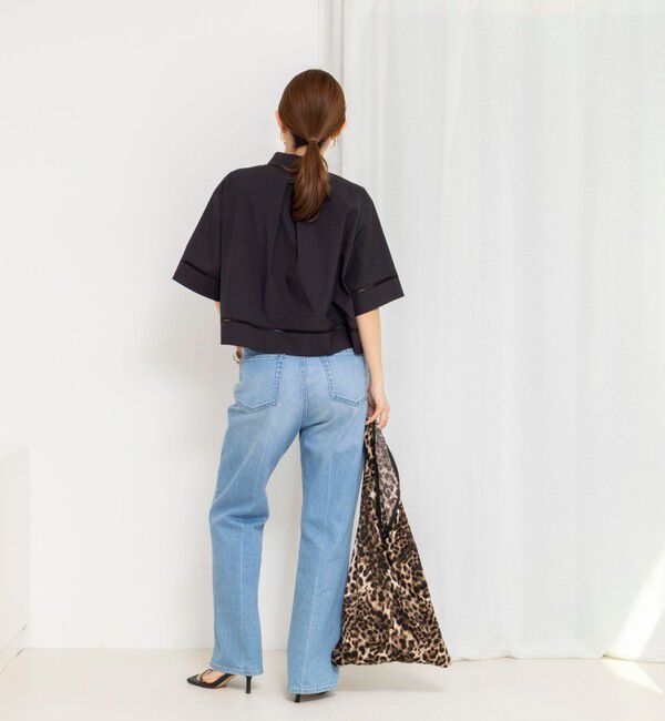 NOLLEY'S「ウォッシャブルはしごレース半袖ショートシャツ」|シャツ・ブラウス|