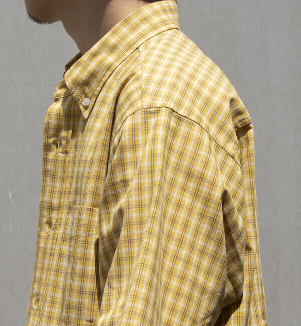 GLOSTER「【GLOSTER/グロスター】チェック半袖シャツ ボタンダウン ワンポイントロゴ刺繍入り」|シャツ・ブラウス|