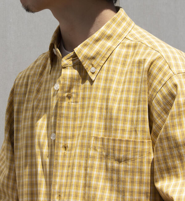 GLOSTER「【GLOSTER/グロスター】チェック半袖シャツ ボタンダウン ワンポイントロゴ刺繍入り」|シャツ・ブラウス|