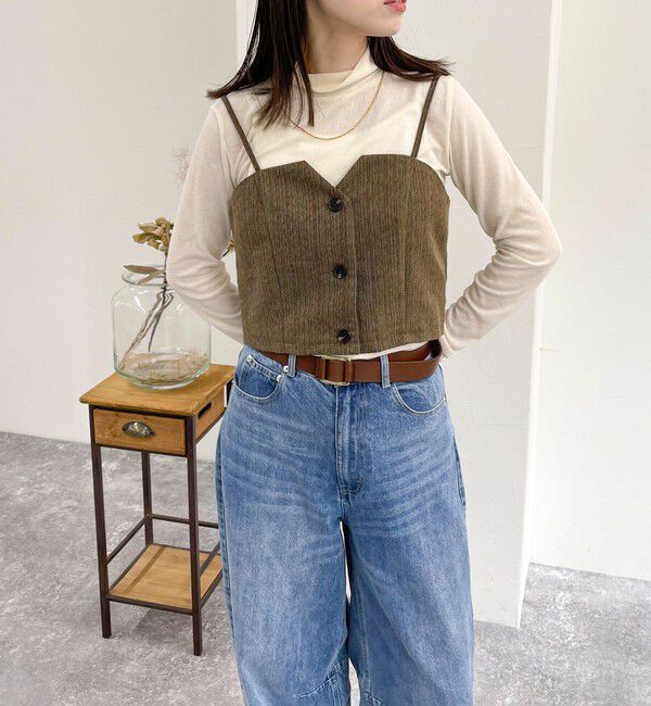 fredy emue「ヘリンボーンキャミビスチェ」|キャミソール|