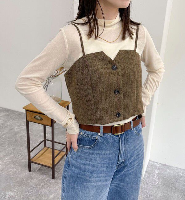 fredy emue「ヘリンボーンキャミビスチェ」|キャミソール|