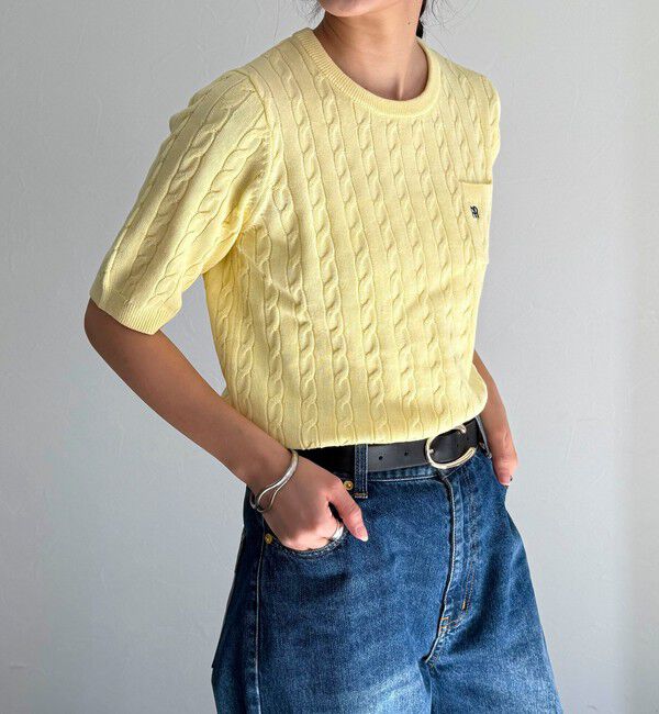 fredy emue「FR刺繍ケーブル柄ポケ付きプルオーバー」|ニット・セーター|