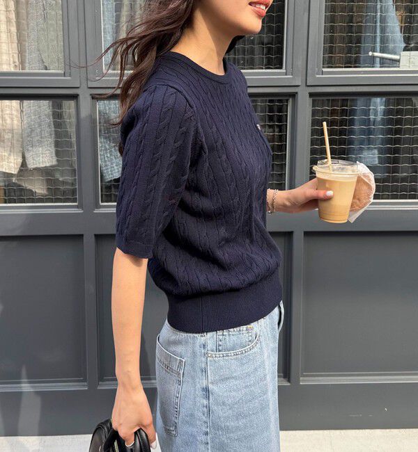 fredy emue「FR刺繍ケーブル柄ポケ付きプルオーバー」|ニット・セーター|