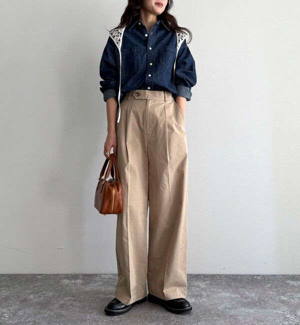 fredy emue「【低身長サイズ34有り】チノタックパンツ」|チノ|