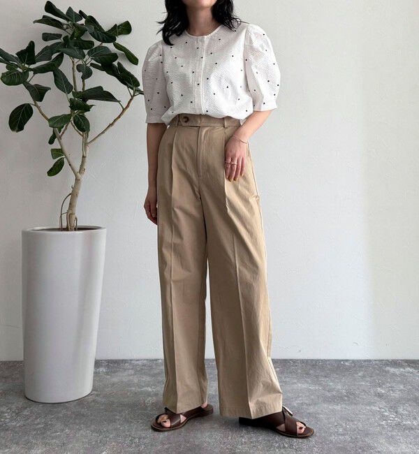 fredy emue「【低身長サイズ34有り】チノタックパンツ」|チノ|