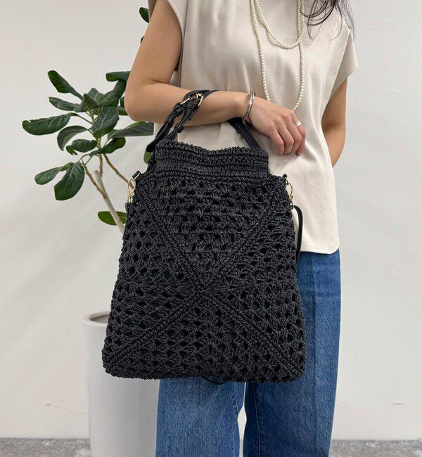 fredy emue「異素材ハンドルペーパートート＆ショルダーバッグ」|かごバッグ|